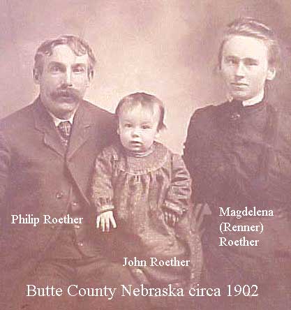 Philip, John, and Lena Roether circa 1902.
