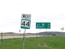 highway signs at Corn Creek