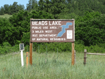 Beads Lake sign