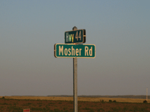 Highway 44 and Mosher Road sign.