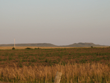 Farm land and buttes near Mosher, SD.