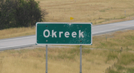 Okreek highway sign.