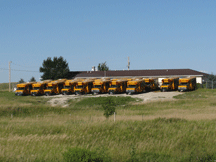 Rosebud Sioux Tribe Headstart building and buses.