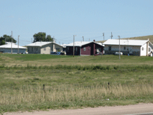 Homes at tribal housing area in Two Strike, SD.