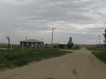 Homes in tribal housing at Upper Cut Meat.