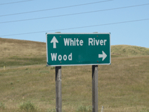 White River/Wood highway sign on highway 83 near Horse Creek.