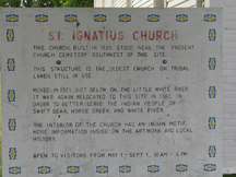 Sign outside St. Ignatius Catholic Church in White River, SD.